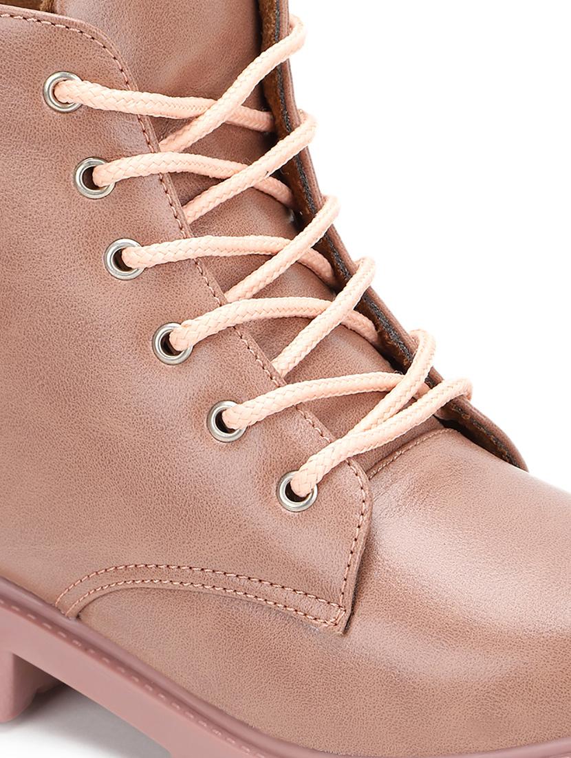 nude suede laceup boots - 19163000 - Standard Image - 6