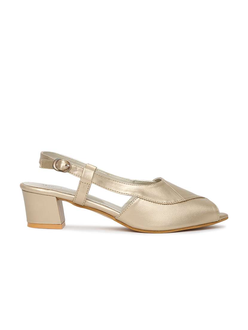 gold synthetic back strap sandals - 19163543 - Standard Image - 1