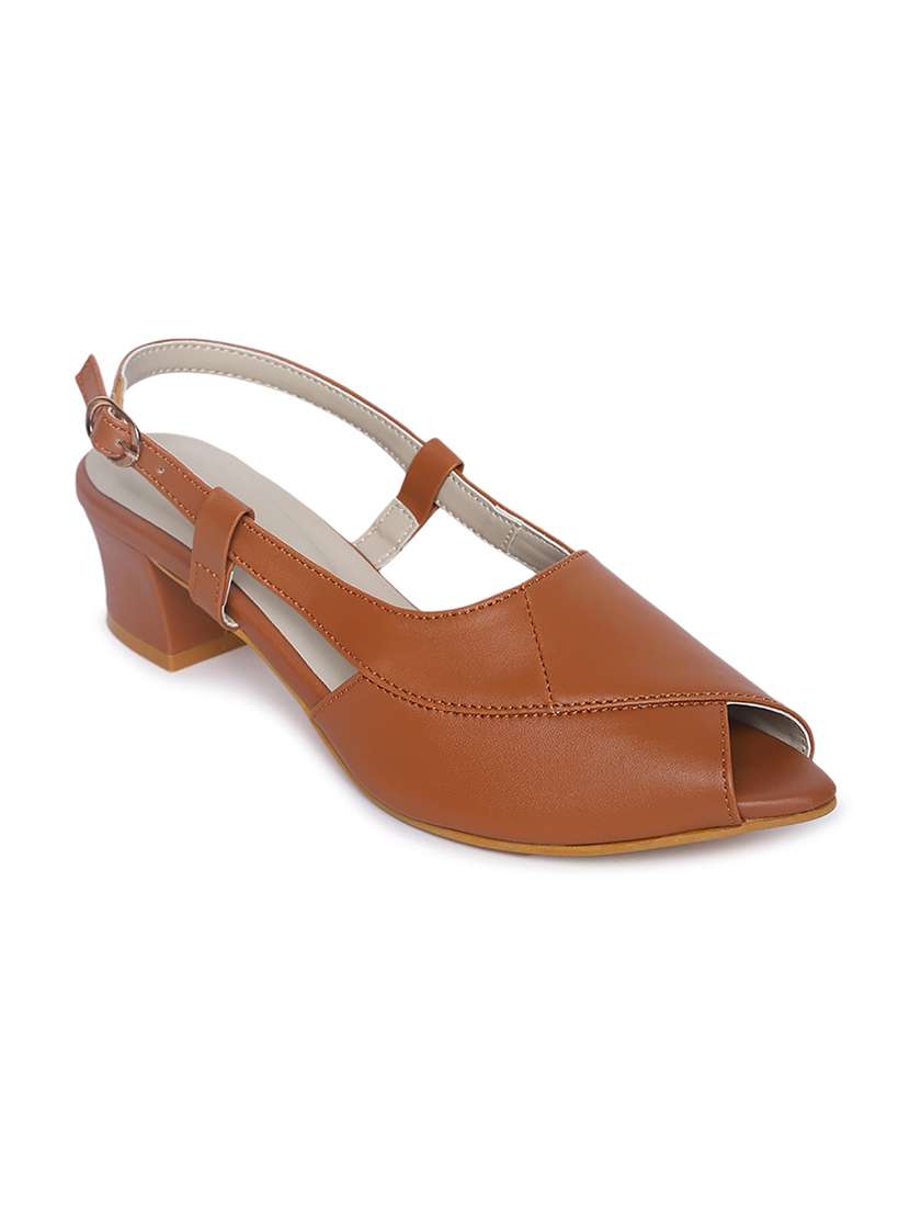 tan synthetic back strap sandals