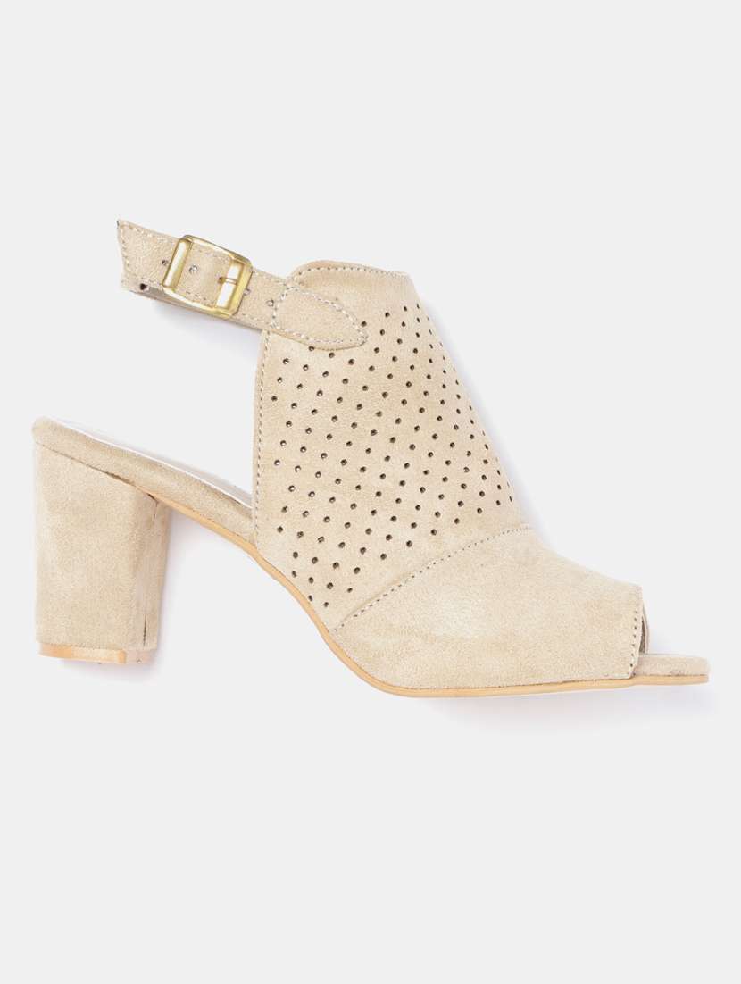 beige synthetic back strap sandals - 19163555 -  Standard Image - 1