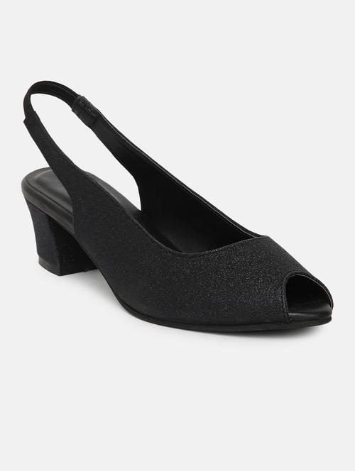 black synthetic back strap sandals - 19163561 -  Standard Image - 0