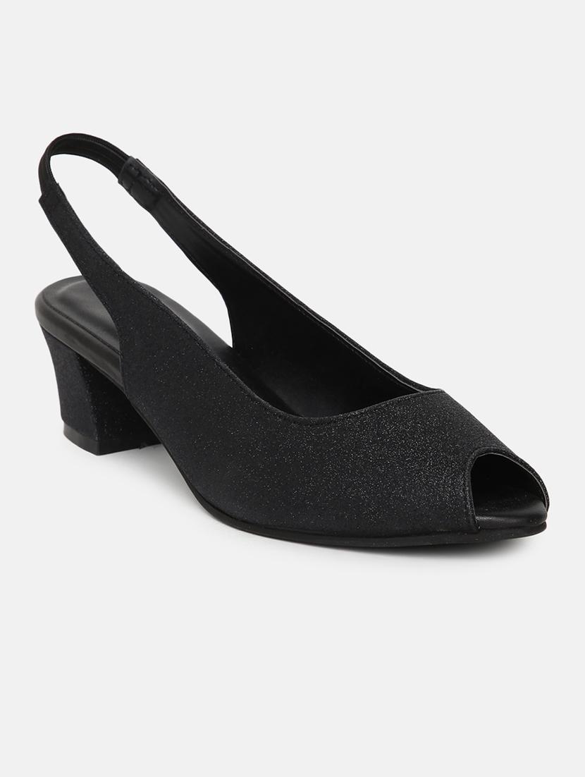 black synthetic back strap sandals - 19163561 -  Zoom Image - 0