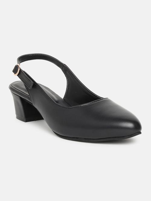 black synthetic back strap sandals - 19163564 - Standard Image - 0