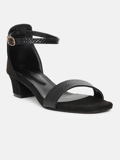 black synthetic back strap sandals - 19163566 - Standard Image - 0