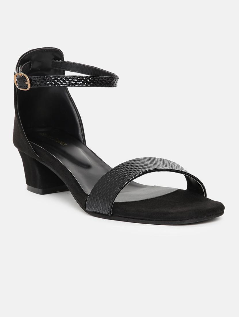 black synthetic back strap sandals - 19163566 - Zoom Image - 0