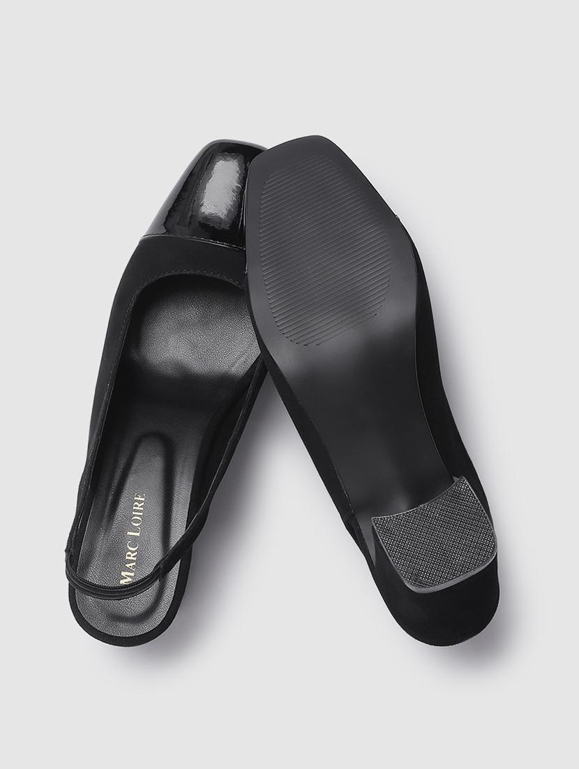 black synthetic back strap sandals - 19163572 - Standard Image - 4