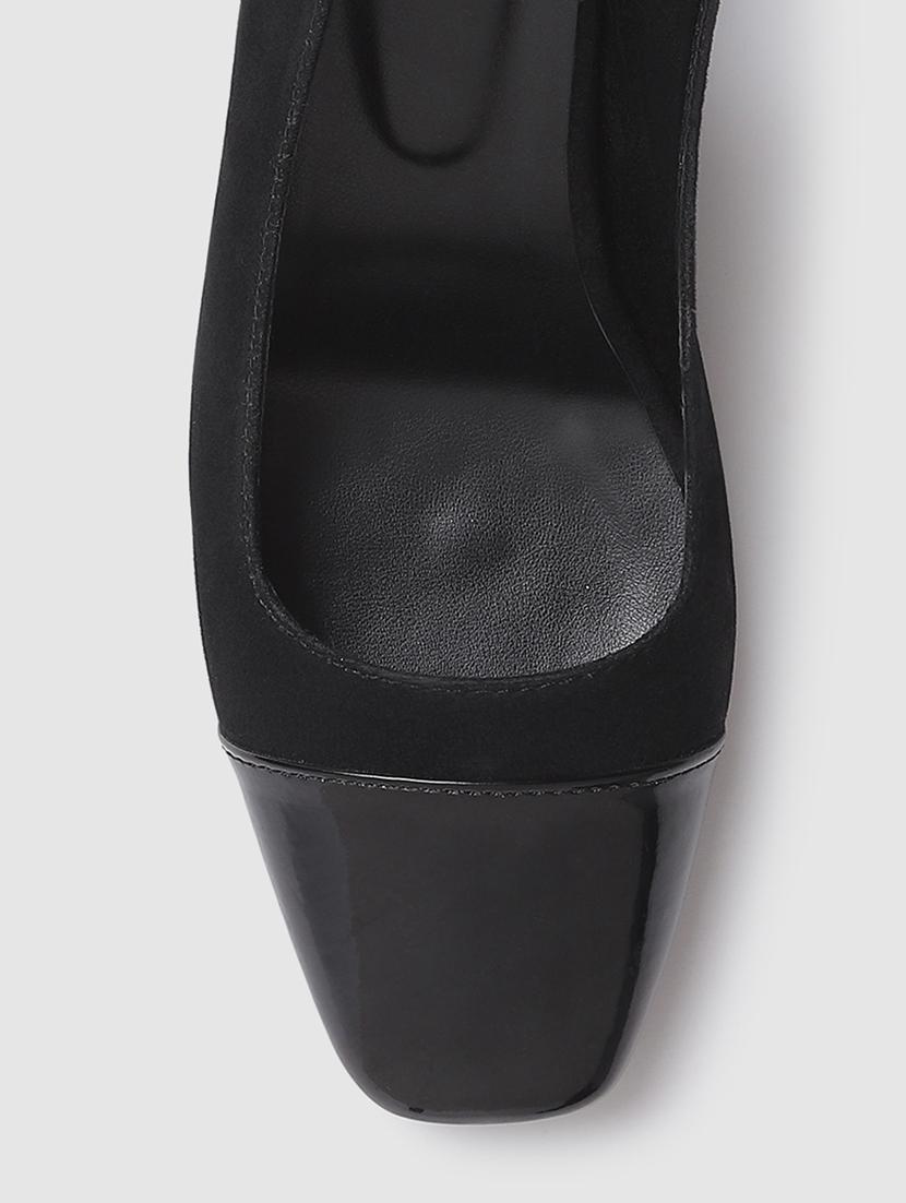 black synthetic back strap sandals - 19163572 - Standard Image - 6