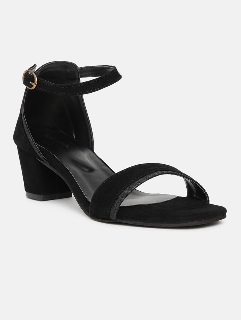 solid black block heels sandal - 19163579 - Zoom Image - 0