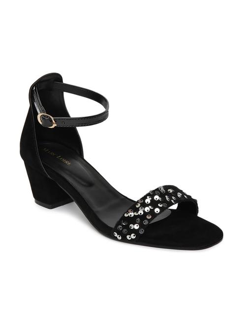 black synthetic back strap sandals - 19163596 - Standard Image - 0