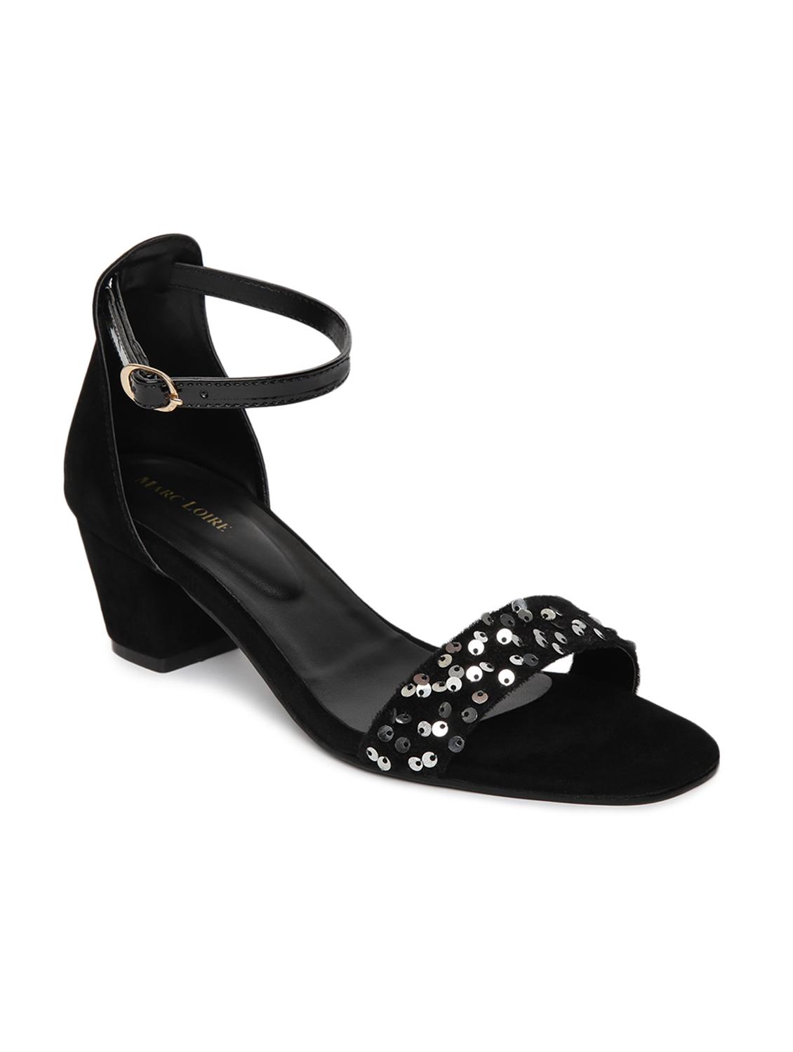 black synthetic back strap sandals - 19163596 - Zoom Image - 0