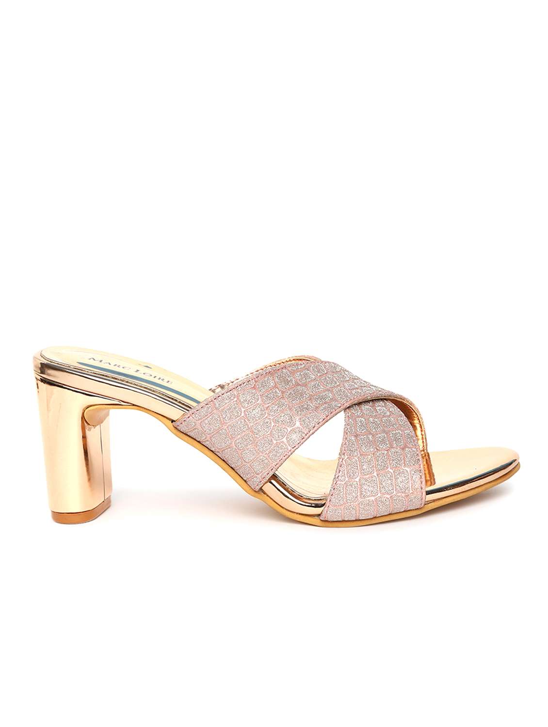 gold slip on sandal - 19163612 -  Standard Image - 1