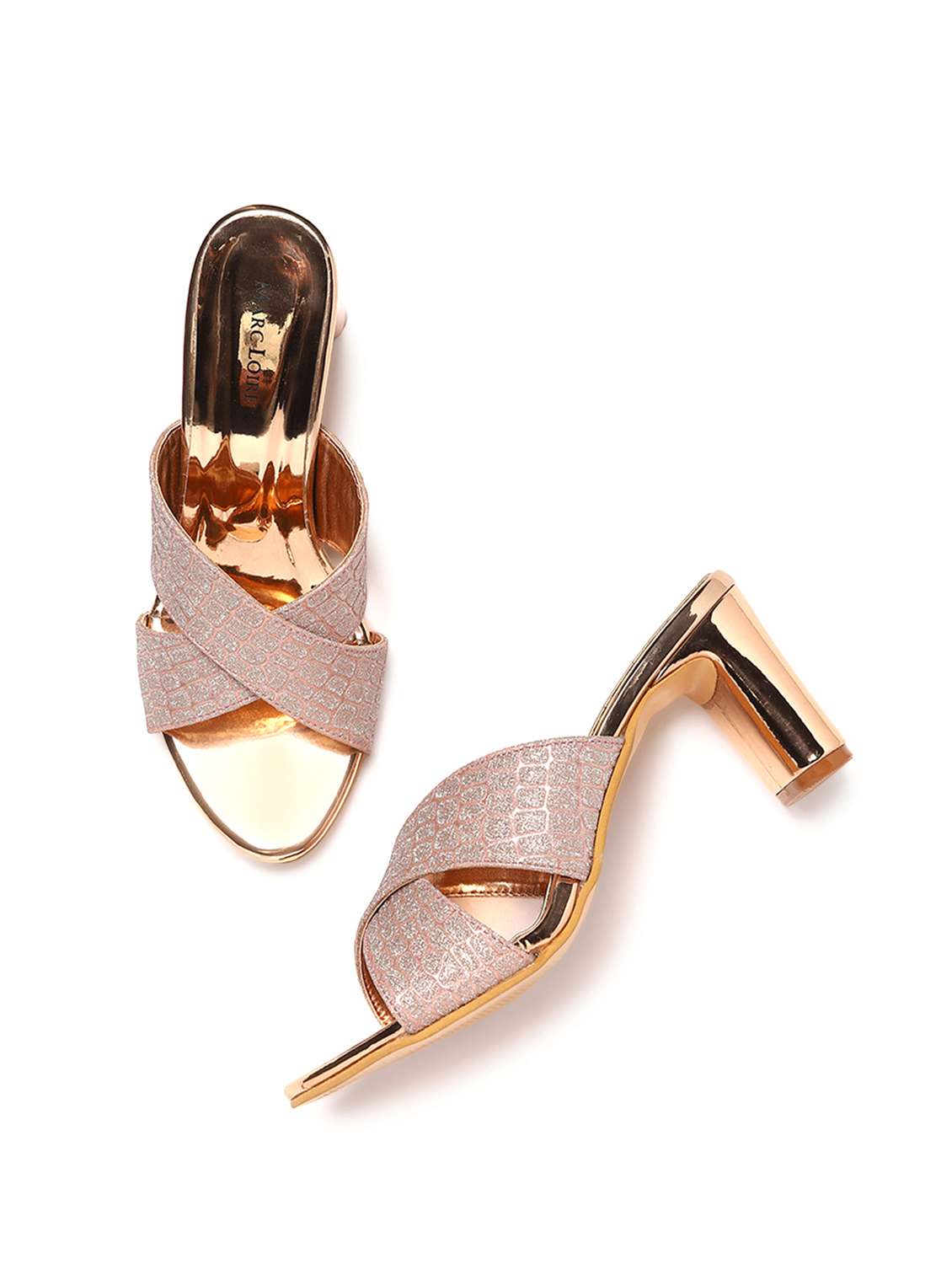 gold slip on sandal - 19163612 - Standard Image - 4