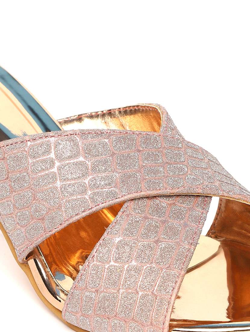 gold slip on sandal - 19163612 - Standard Image - 6