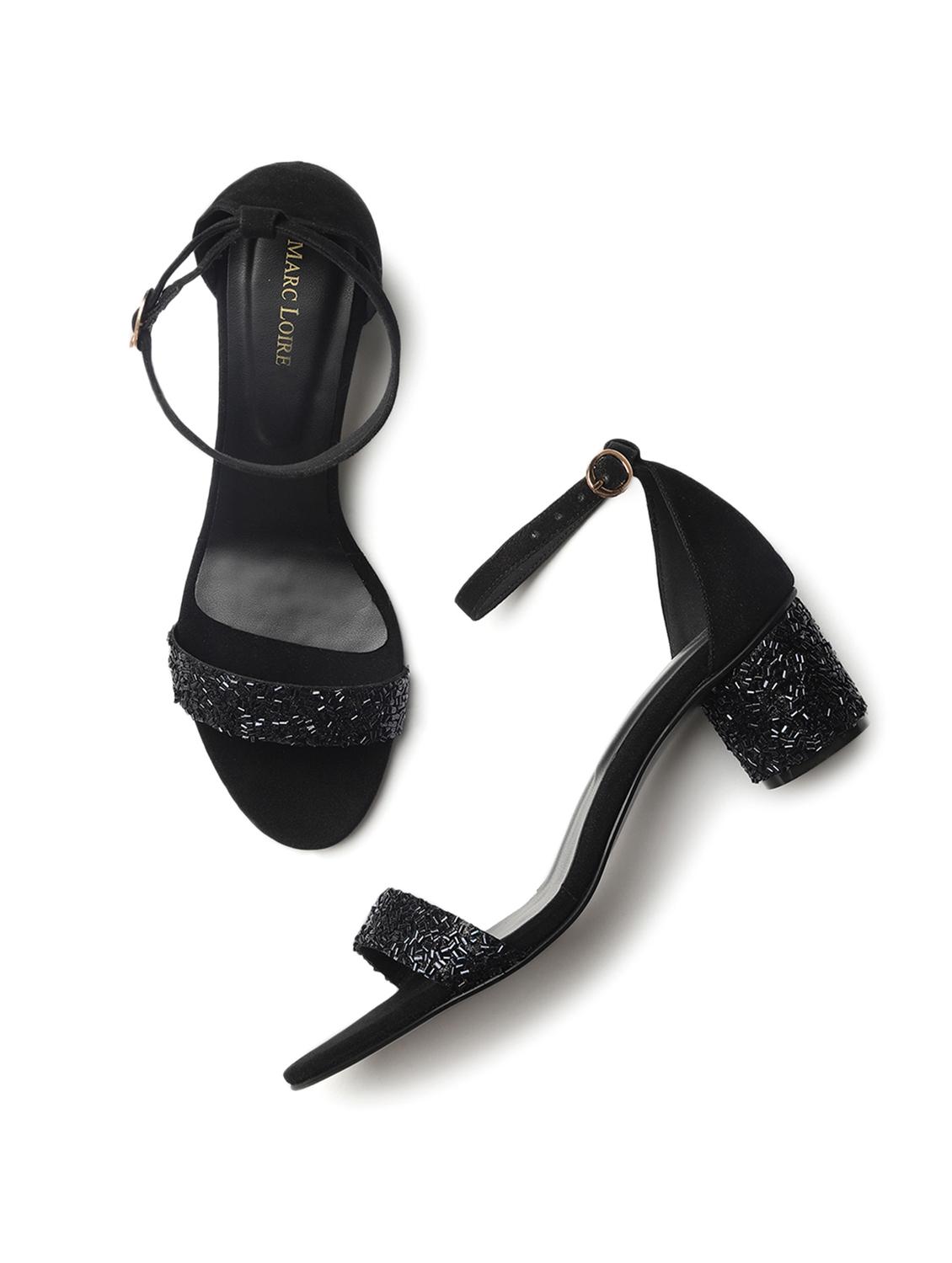 women black ankle strap sandal - 19163651 - Standard Image - 4