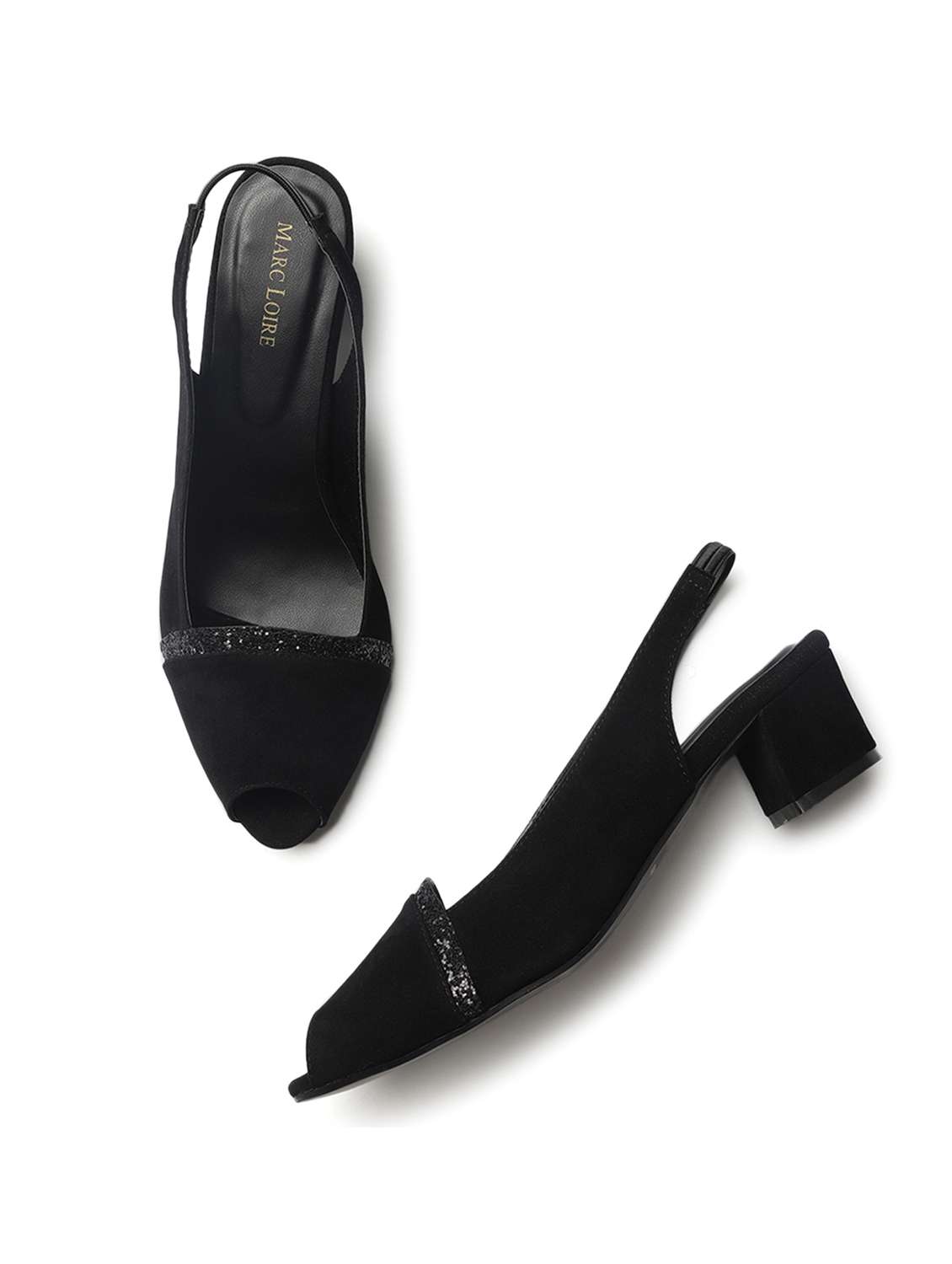 women black low heel sandal with back strap - 19163659 - Standard Image - 4