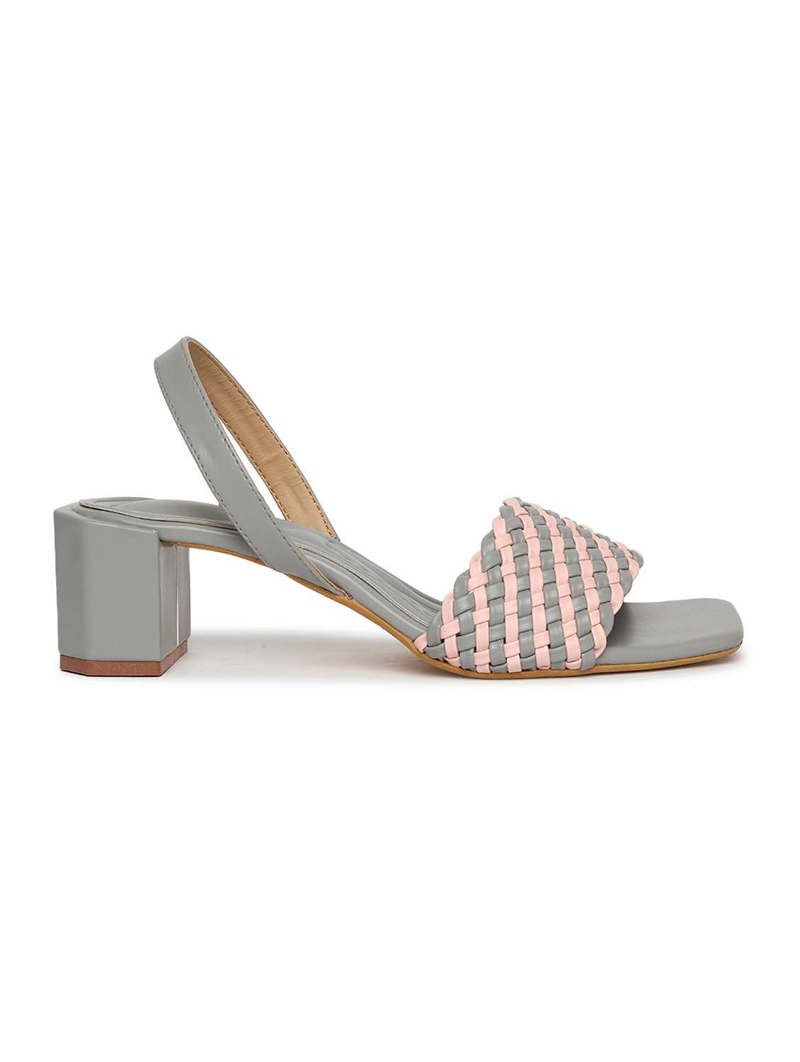 women grey slip on sandal with back strap - 19163683 -  Standard Image - 1