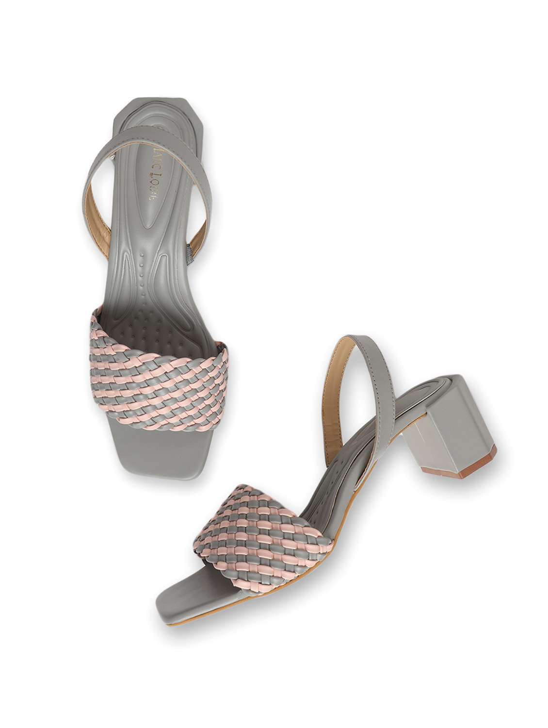 women grey slip on sandal with back strap - 19163683 -  Standard Image - 4