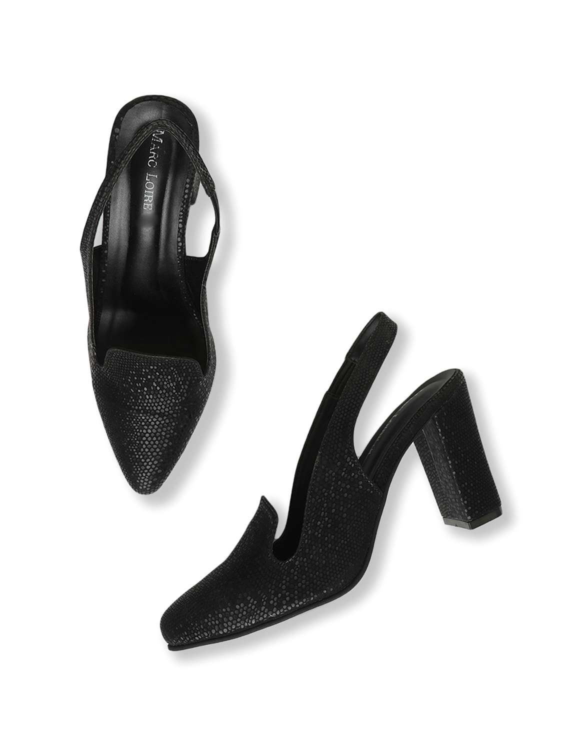 black synthetic back strap sandals - 19163704 -  Standard Image - 4