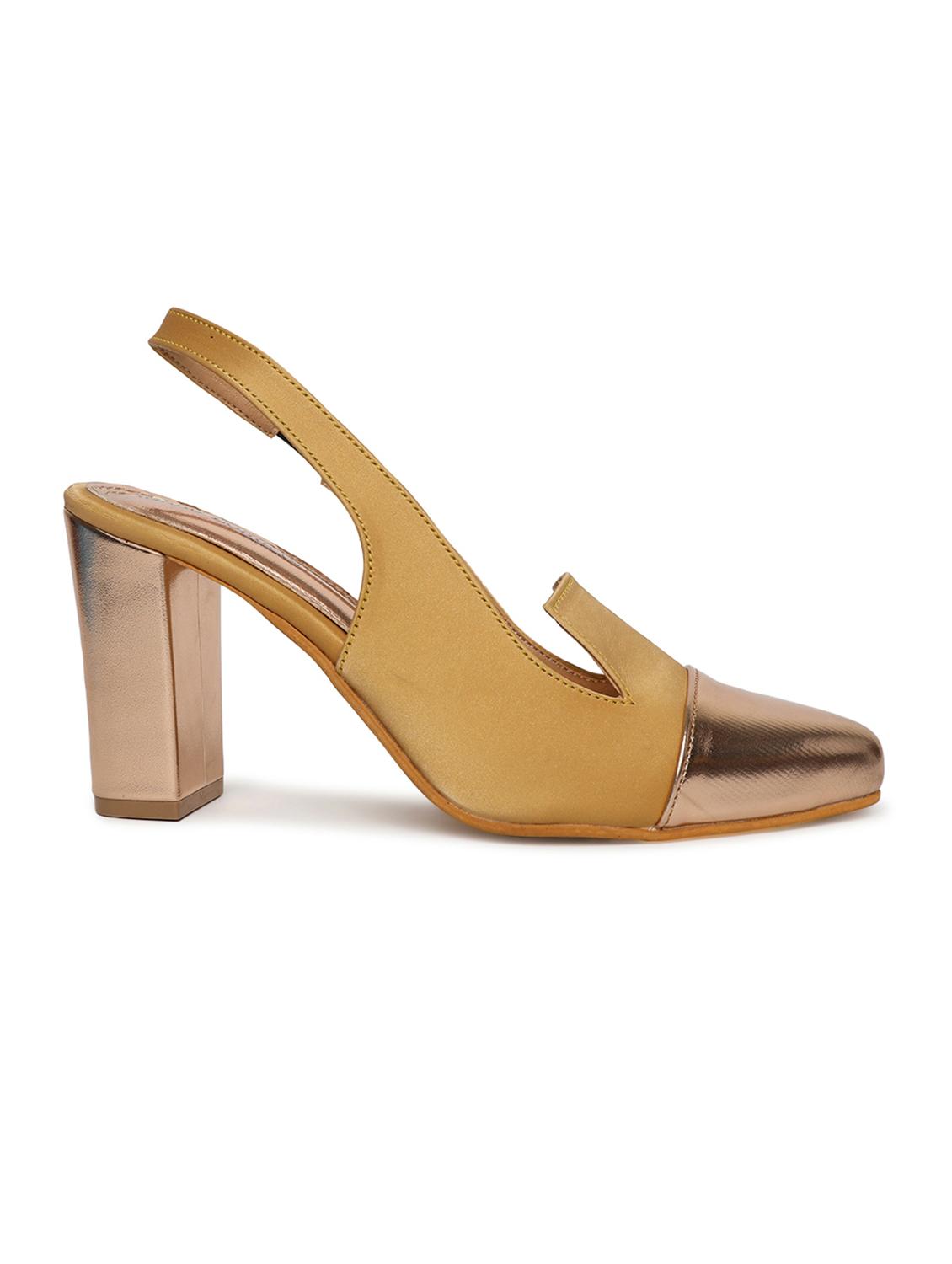 yellow synthetic back strap sandals - 19163707 -  Standard Image - 1