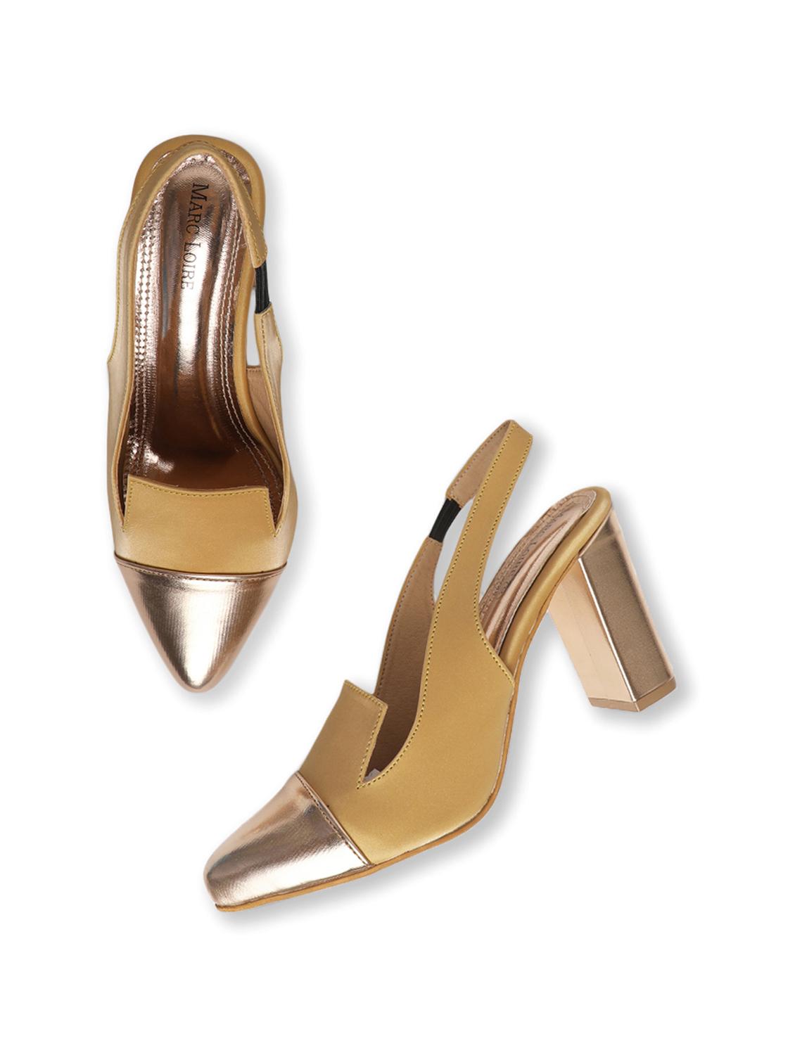 yellow synthetic back strap sandals - 19163707 - Standard Image - 4