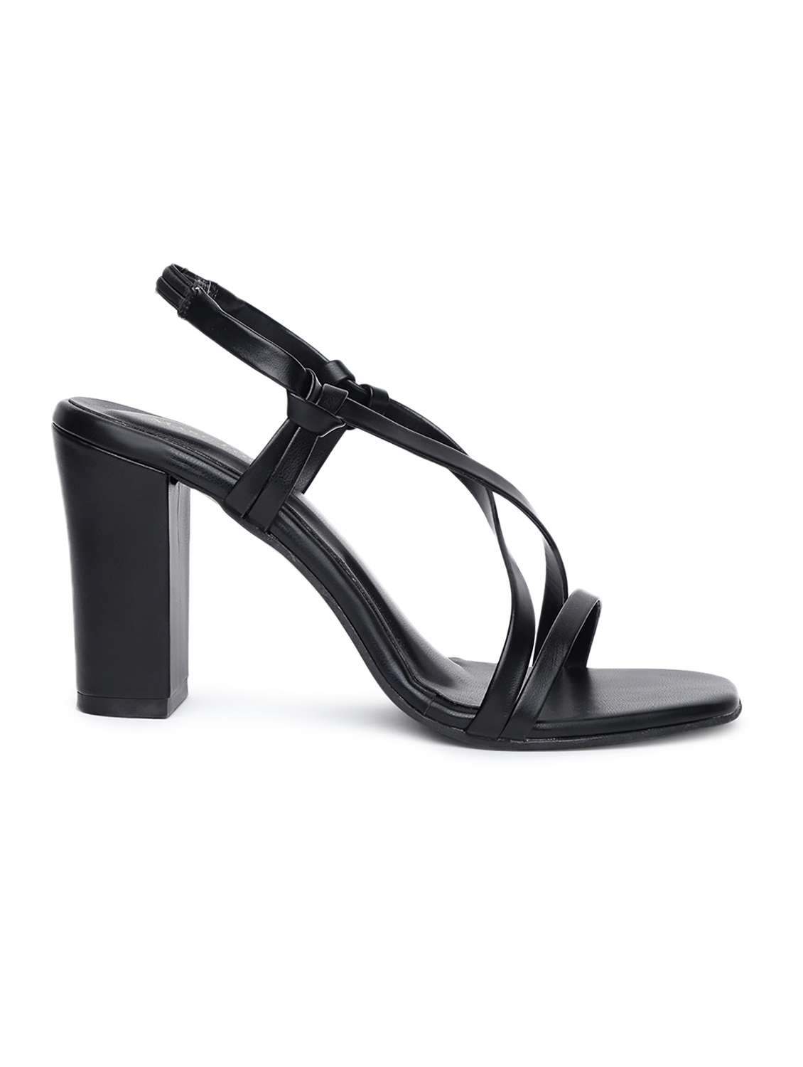 black synthetic back strap sandals - 19163739 -  Standard Image - 1