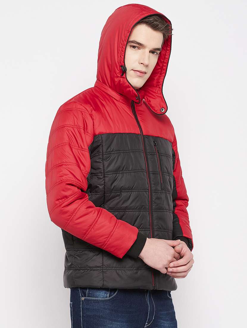 men color block long sleeve quilted jacket - 19163855 -  Standard Image - 1