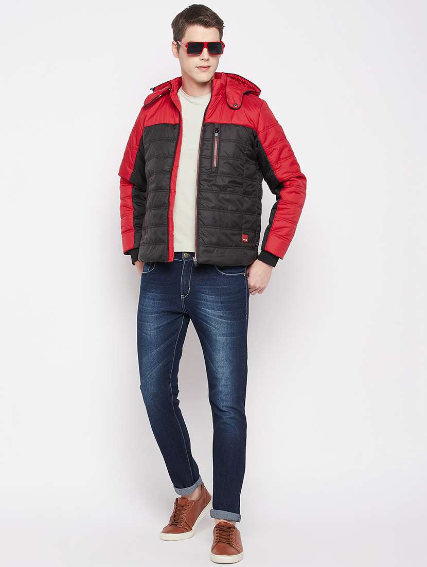 men color block long sleeve quilted jacket - 19163855 -  Standard Image - 4