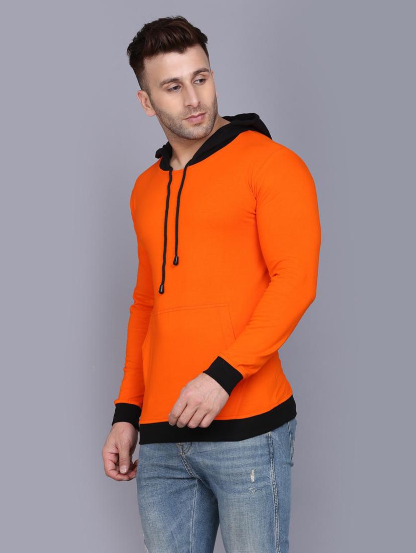 hood neck solid hooded t-shirt - 19163980 -  Standard Image - 1