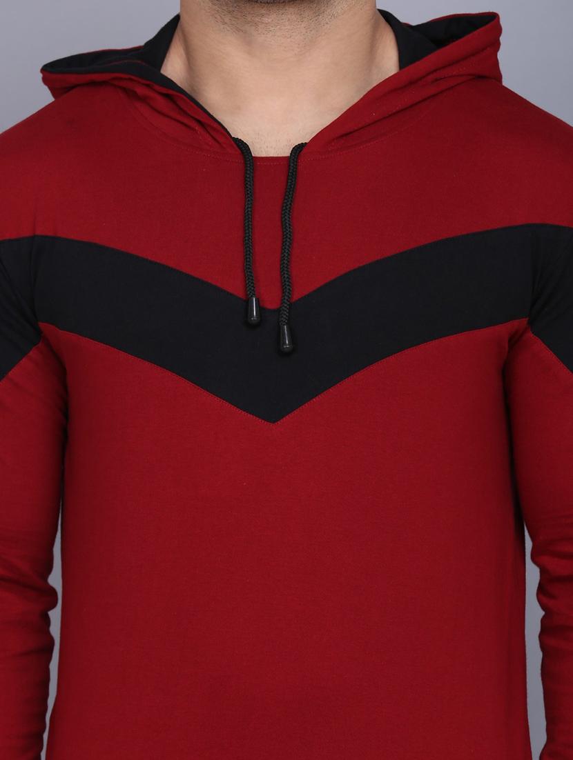 hood neck solid hooded t-shirt - 19164015 - Standard Image - 4