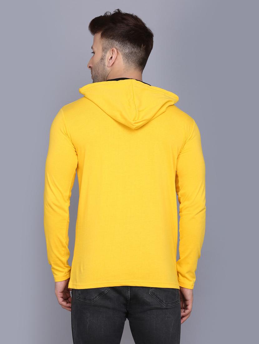 men color block long sleeves hooded t-shirt - 19164059 - Standard Image - 1