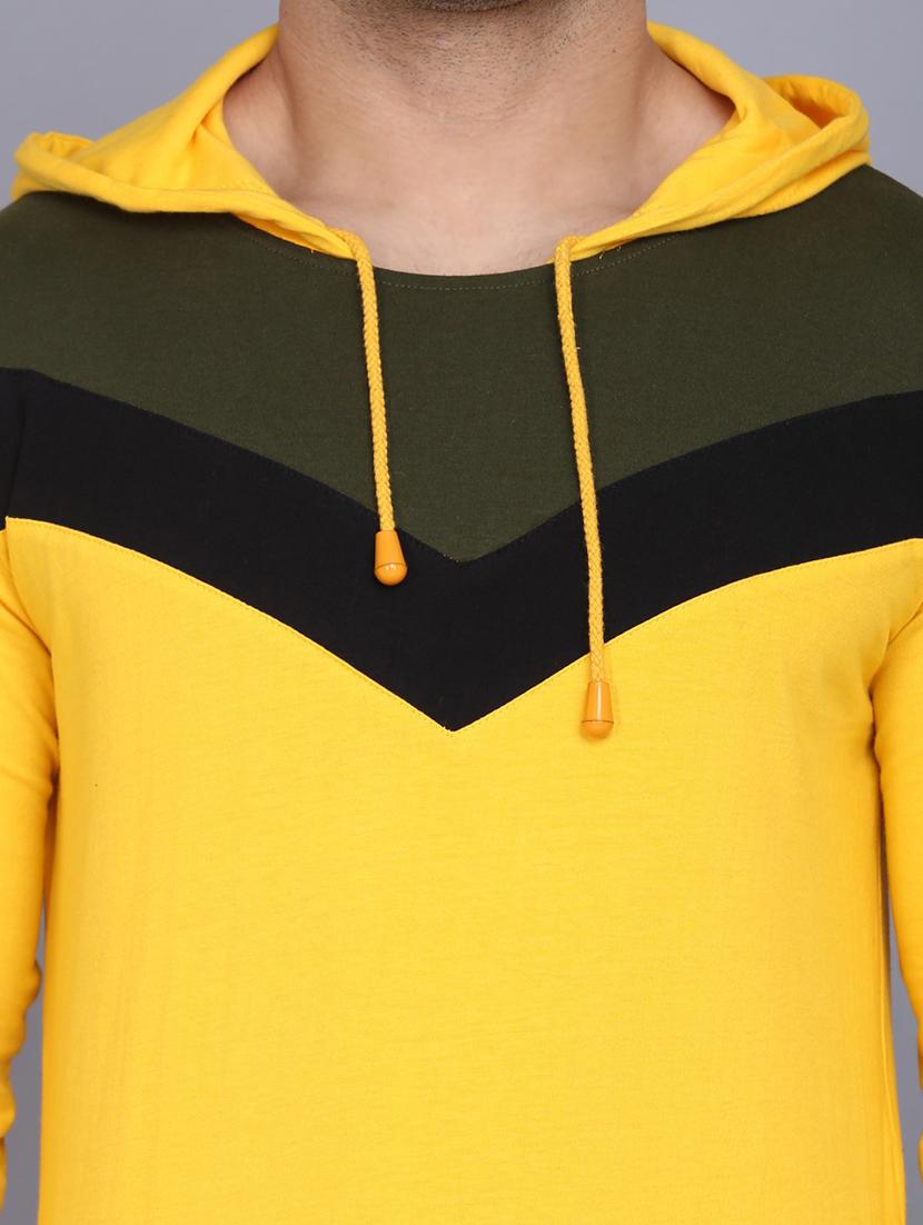 men color block long sleeves hooded t-shirt - 19164059 - Standard Image - 4