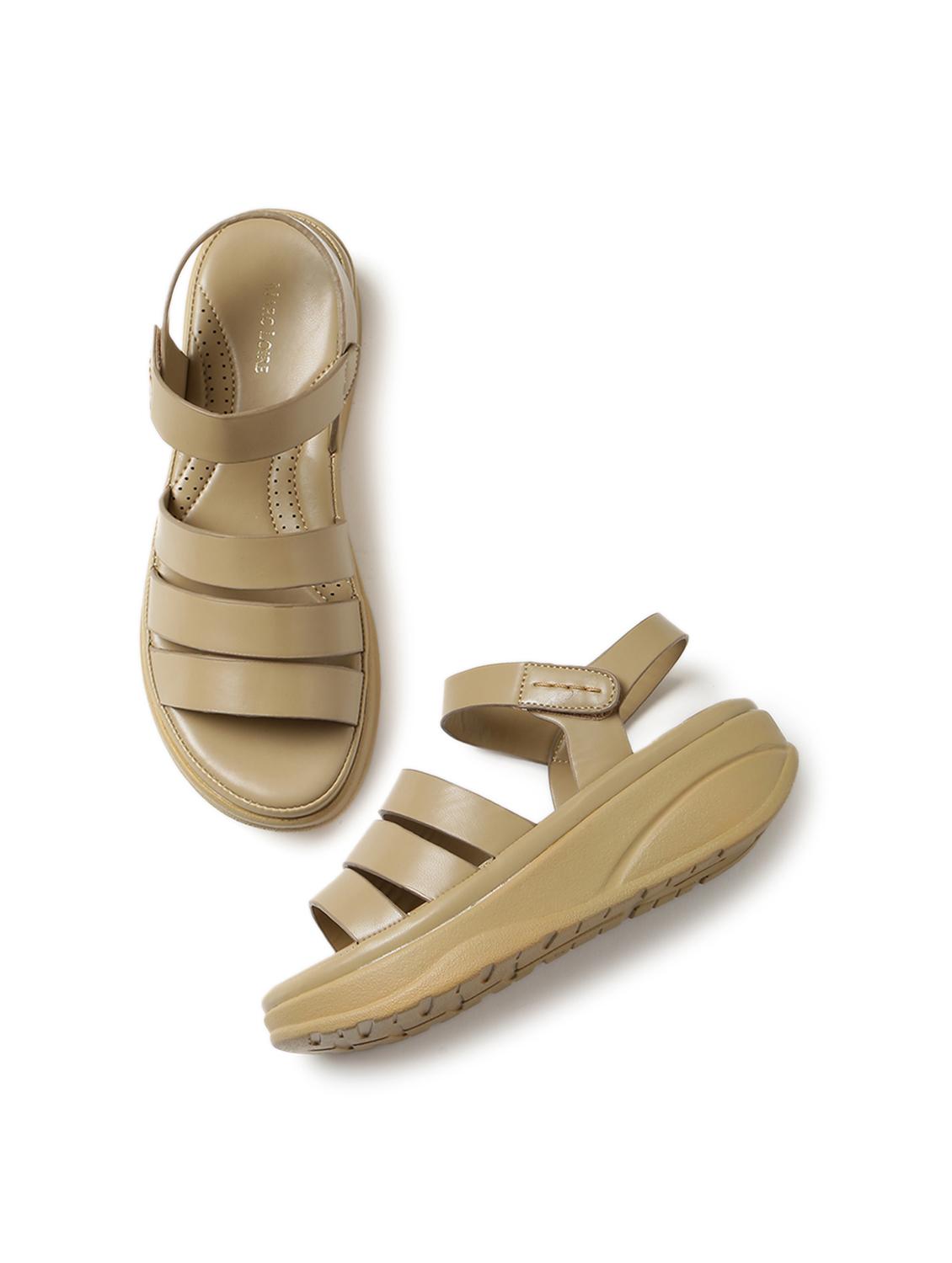 women beige ankle strap wedge - 19164347 - Standard Image - 4