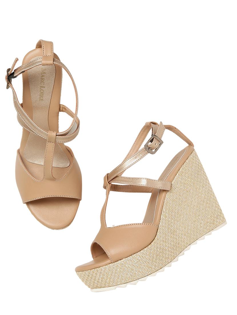women beige ankle strap wedge - 19164350 - Standard Image - 1