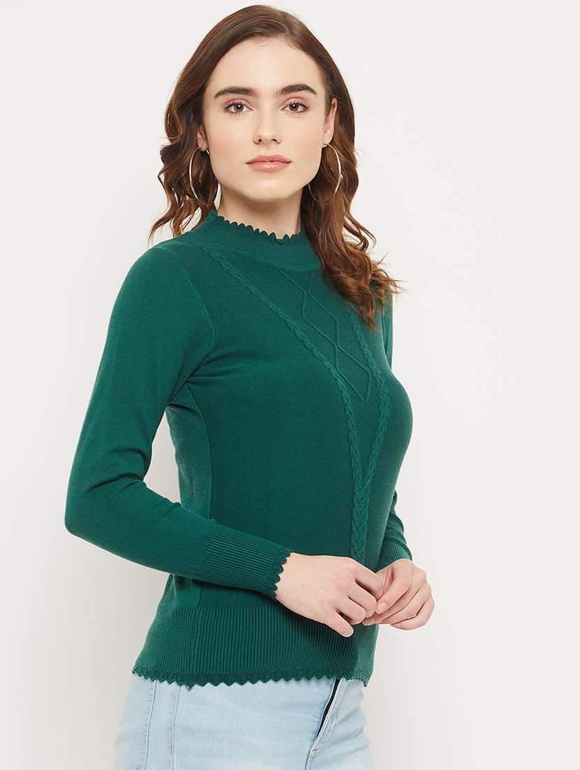 mock neck self design pullover - 19164512 -  Standard Image - 1