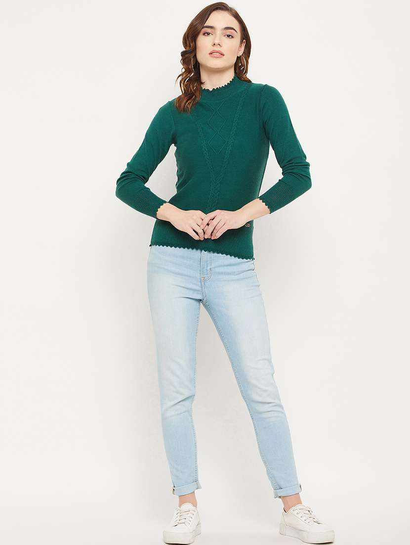 mock neck self design pullover - 19164512 -  Standard Image - 4