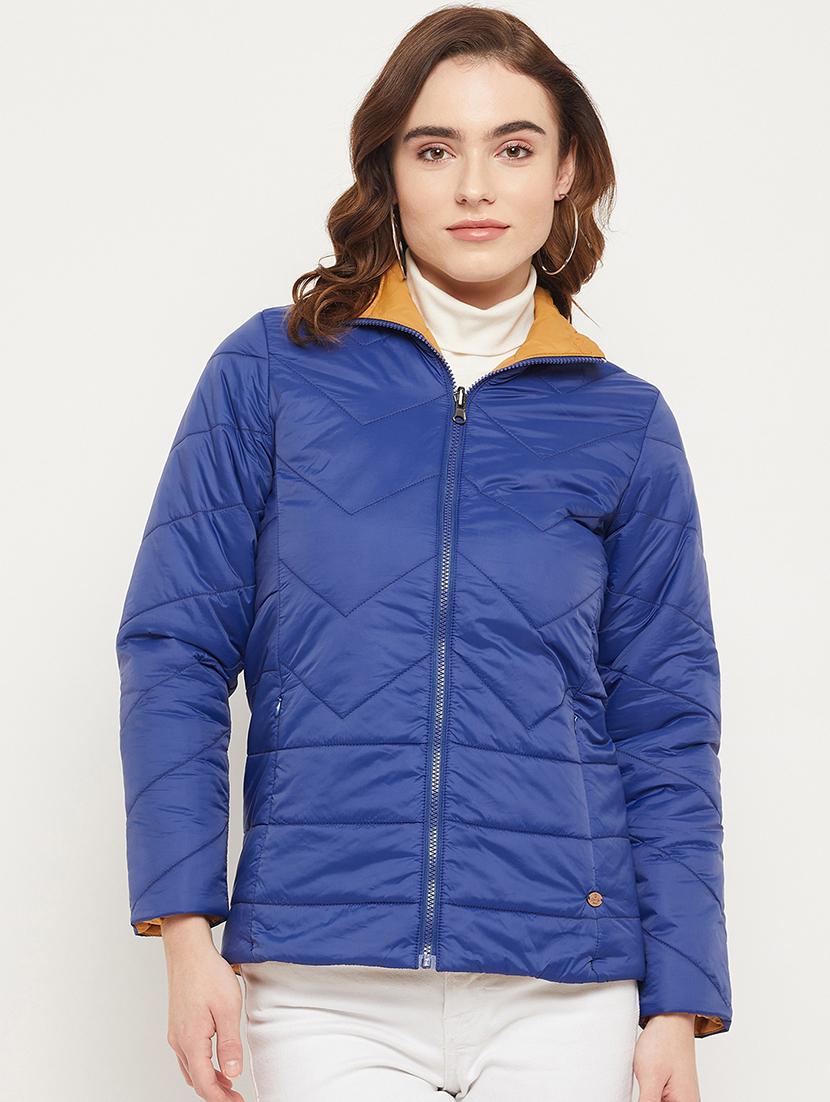 women solid long sleeve reversible quilted jacket - 19164531 - Standard Image - 1