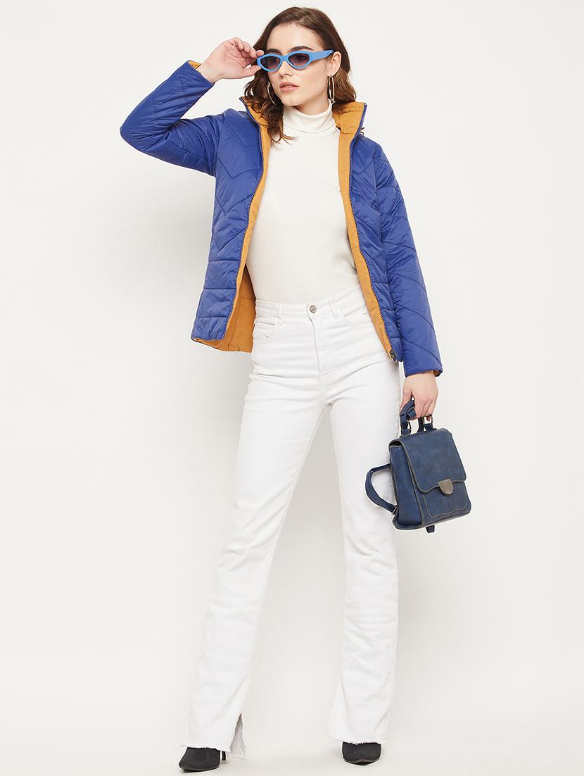 women solid long sleeve reversible quilted jacket - 19164531 - Standard Image - 4