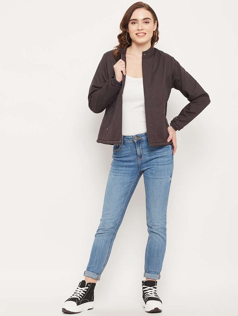 solids bomber/biker jacket - 19164537 -  Standard Image - 4