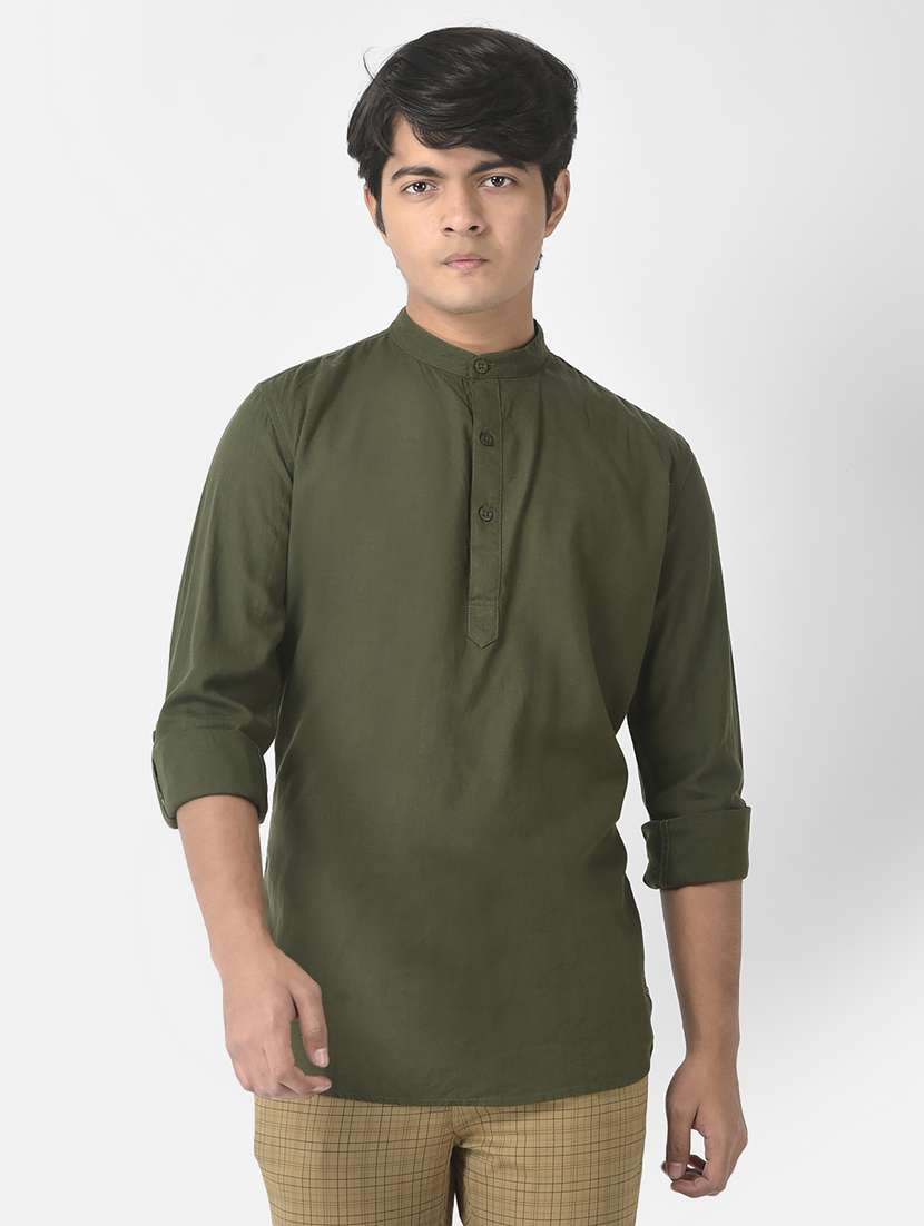 boys mandarin neck solid kurta set