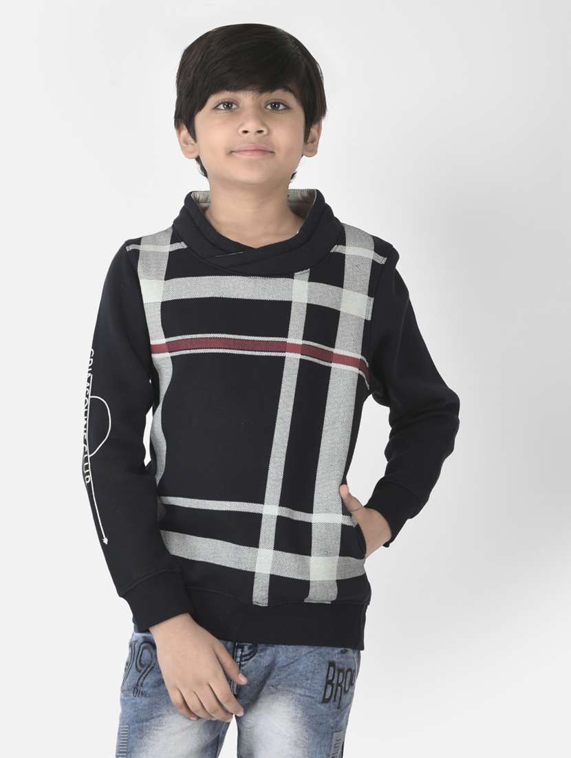 boys checks sweatshirt