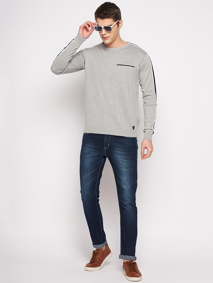 round neck solid pullover - 19164834 - Standard Image - 4