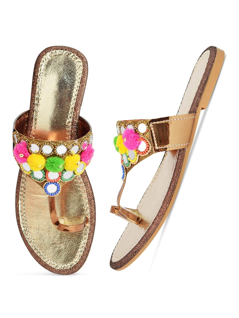 copper slip on flat sandal - 19165842 - Standard Image - 1