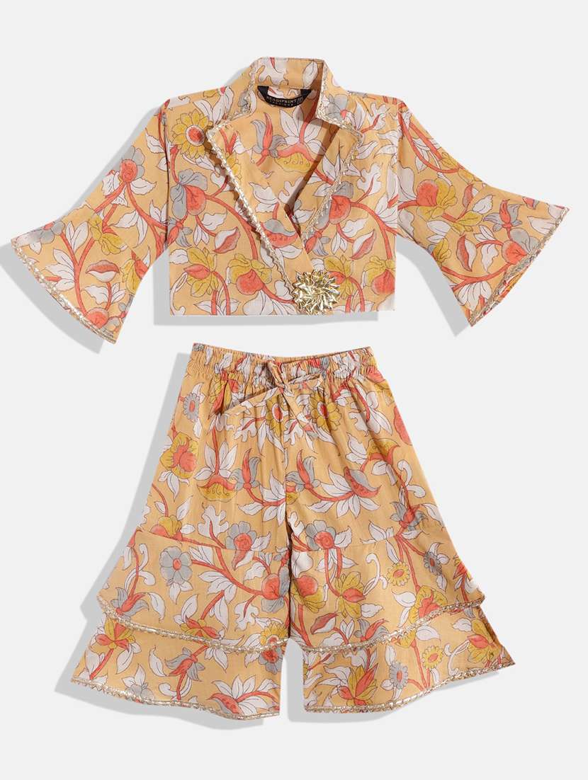 printed cotton kurta sharara set 