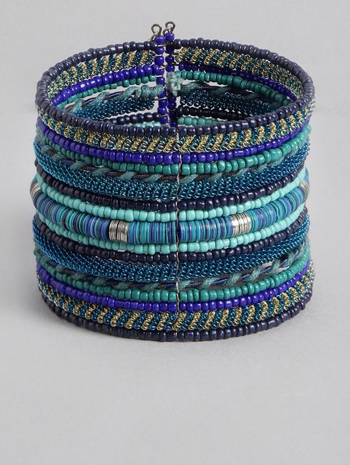 blue metal beaded bracelet - 19166899 - Standard Image - 0