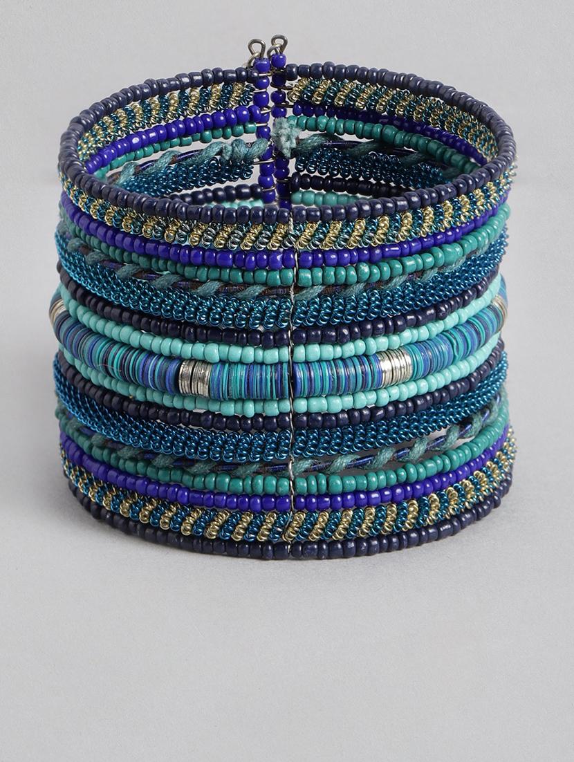 blue metal beaded bracelet - 19166899 - Zoom Image - 0