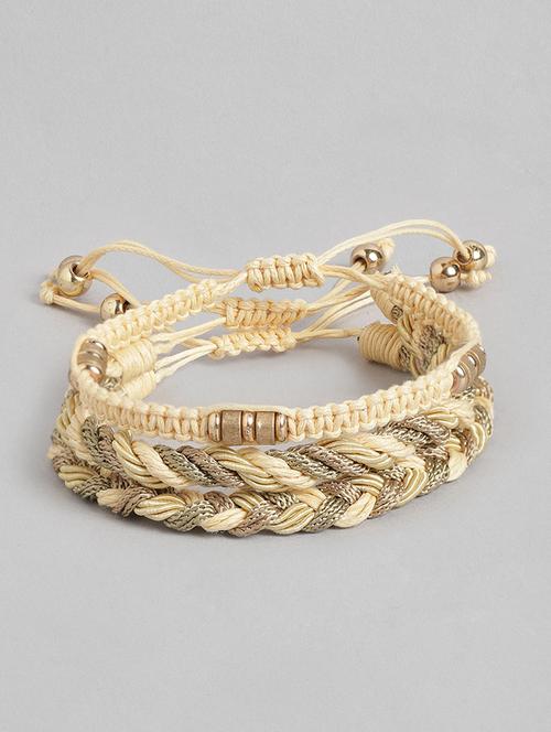 beige metal beaded bracelet - 19166903 - Standard Image - 0
