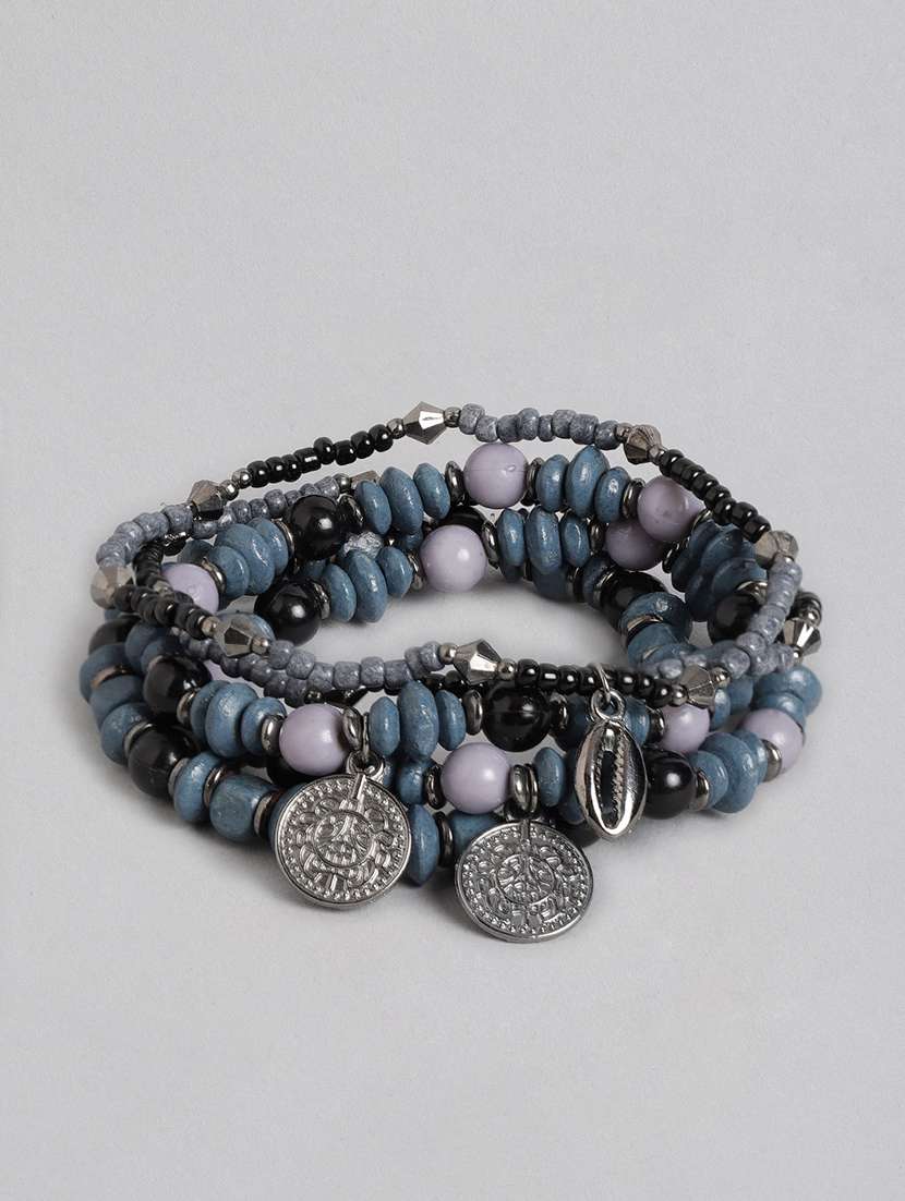 multi colored metal beaded bracelet