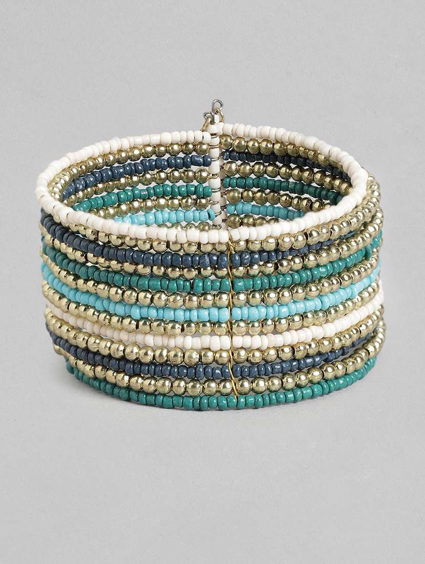 multi colored metal beaded bracelet