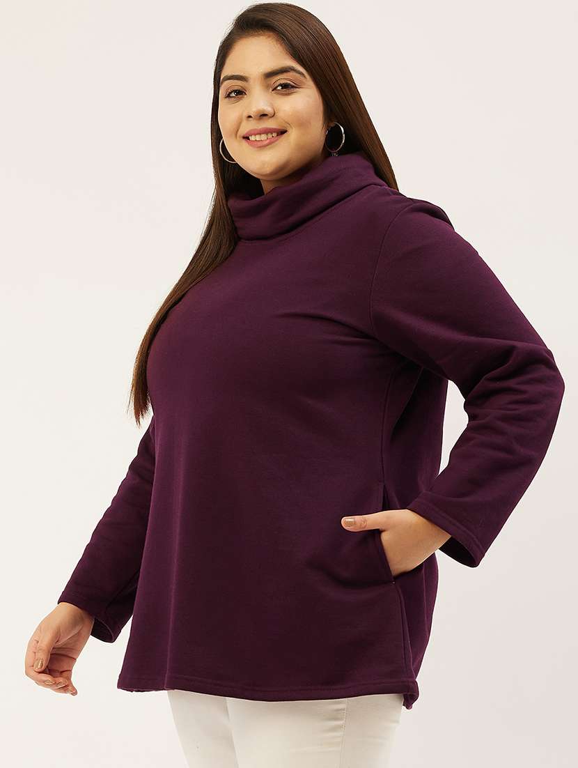 brown cotton blend plus sweatshirt - 19167557 -  Standard Image - 1