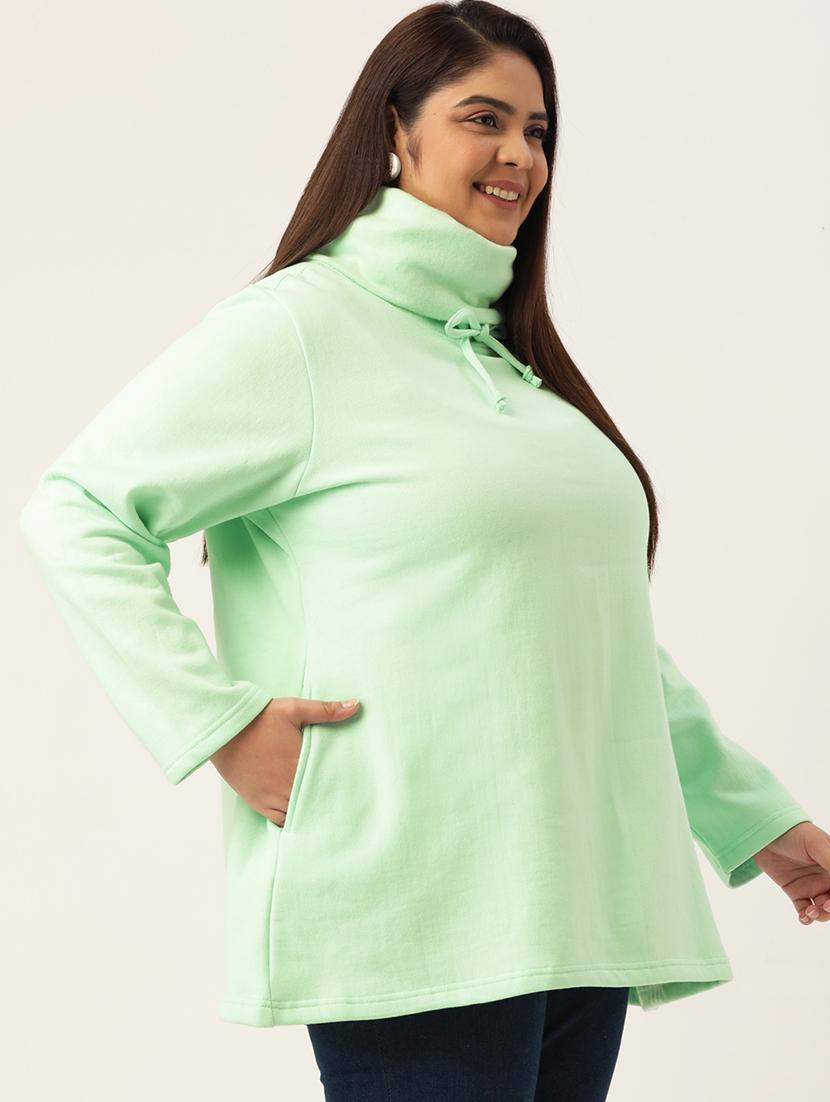 green cotton blend plus sweatshirt - 19167565 - Standard Image - 1
